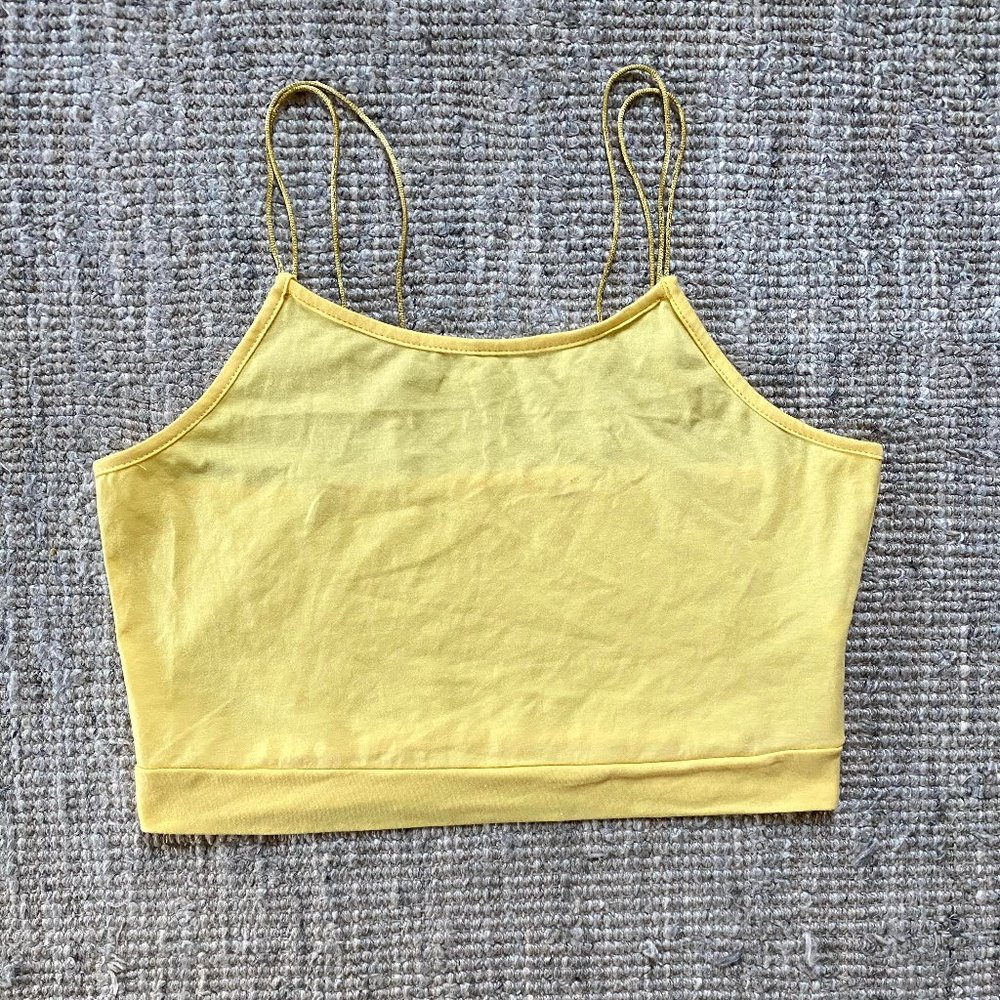Shein Yellow Cropped Tank Top